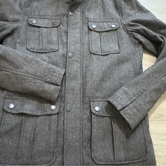 Marc Anthony Wool Blend Gray Bomber Zip Jacket Men's Sz M Charcoal Pockets Lined - Picture 11 of 14